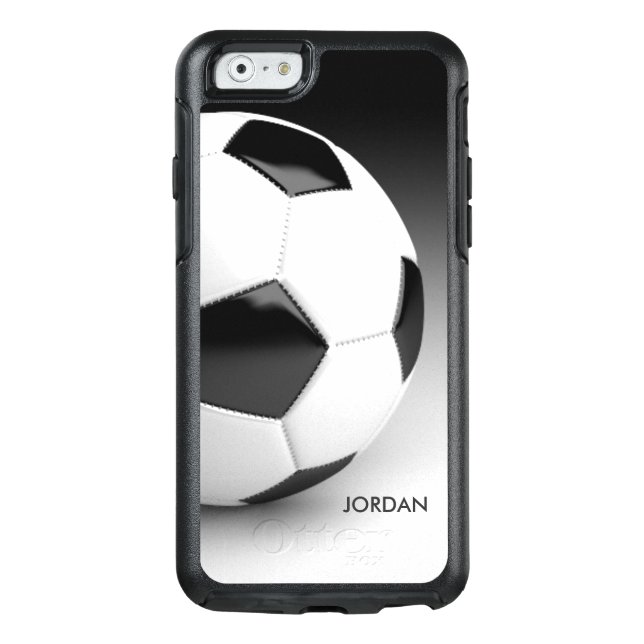 Modern Soccer Ball Personalized With Your Name Otterbox iPhone Case (Back)