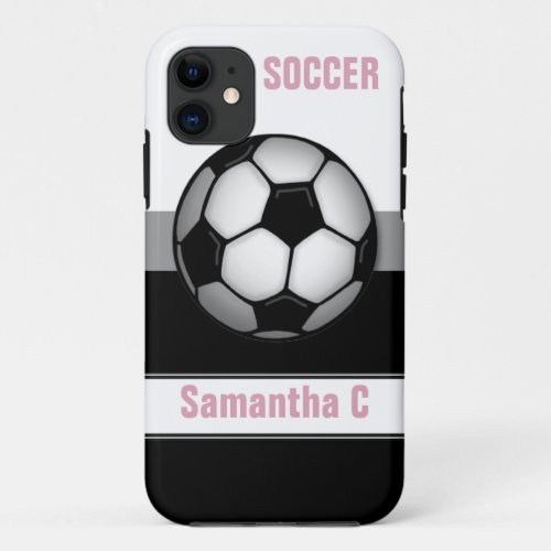 Modern Soccer Ball pink personalized iPhone 5 Case