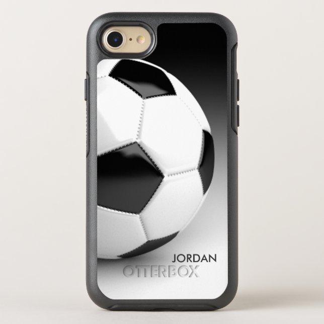 Modern Soccer Ball With Your Name Otterbox iPhone Case (Back)