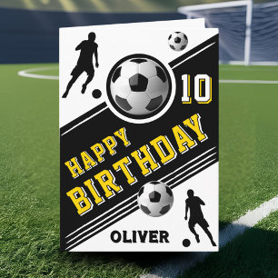 Modern Soccer Football Ball Player Birthday Card