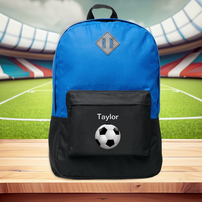 Modern Soccer Sports with Name Port Authority® Backpack (Personalize this sporty backpack with any name.)
