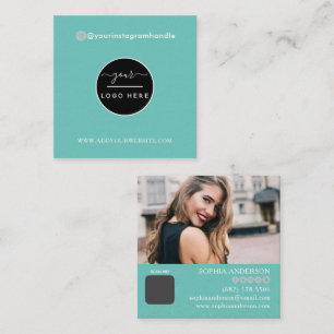 Modern social media add your logo photo QR code S Square Business Card