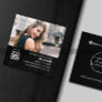 Modern social media add your logo photo QR code  Square Business Card