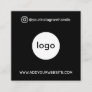 Modern social media add your logo photo QR code Square Business Card