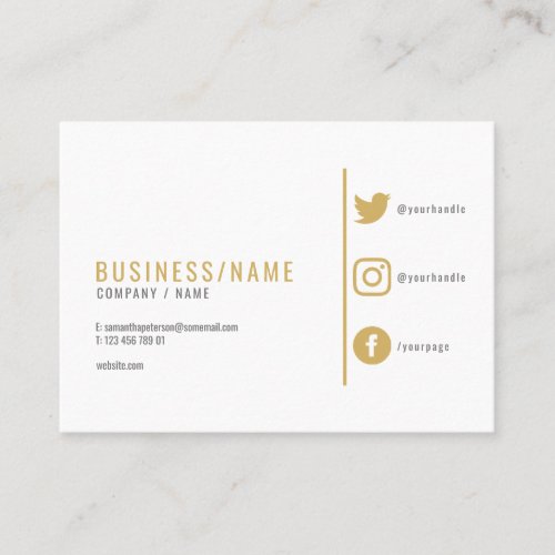 Modern social media business card business card