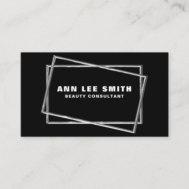 Modern Social Media Icons Business Card Black (Front)