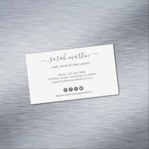 Modern Social Media Icons Elegant Business Card Magnet