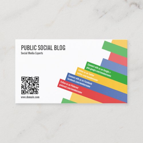 Modern Social Media QR Code Business Cards
