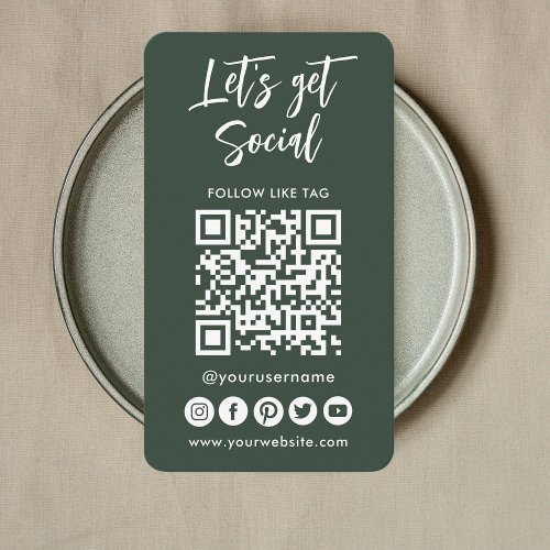 Modern Social Media QR Code Connect With Us Business Card