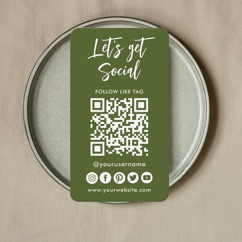 Modern Social Media QR Code Connect With Us Business Card