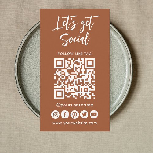 Modern Social Media QR Code Connect With Us Business Card