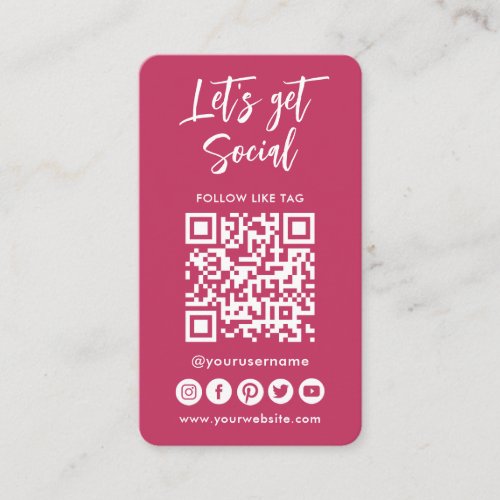 Modern Social Media QR Code Connect With Us Business Card