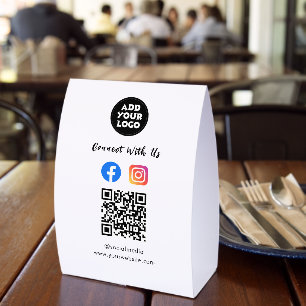 Modern Social Media QR Code    Paper Tabletop Sign