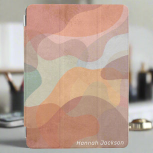 Modern Soft Abstract Watercolor Monogram Name iPad Mini Cover