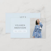Modern soft blue fashion stylist actor model photo business card (Front/Back)