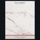 MODERN SOFT BLUSH PINK ROSE GOLD MARBLE TEXTURE LETTERHEAD<br><div class="desc">For any further customisation or any other matching items,  please feel free to contact me at yellowfebstudio@gmail.com</div>