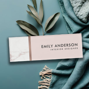 MODERN SOFT BLUSH PINK ROSE GOLD MARBLE TEXTURE NAME TAG