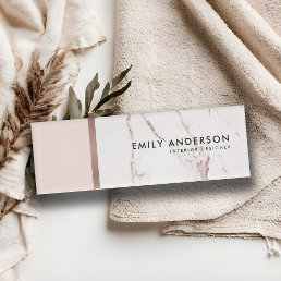 MODERN SOFT BLUSH PINK ROSE GOLD MARBLE TEXTURE NAME TAG