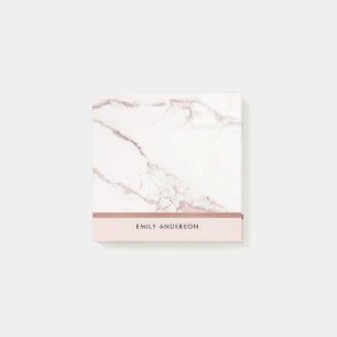 MODERN SOFT BLUSH PINK ROSE GOLD MARBLE TEXTURE POST-IT NOTES
