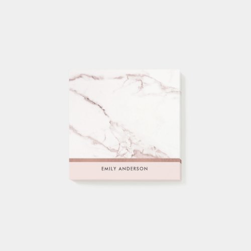 MODERN SOFT BLUSH PINK ROSE GOLD MARBLE TEXTURE POST_IT NOTES