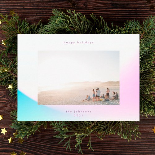 Modern Soft Gradient Minimalist Christmas Sky Sabi Holiday Card