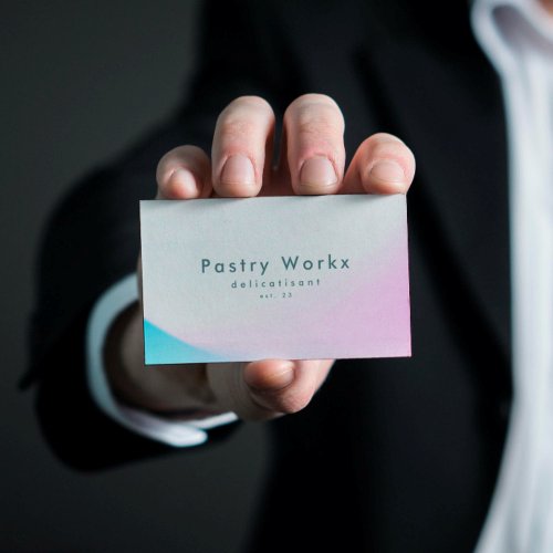 Modern Soft Gradient Minimalist Sky Sabi Corporate Business Card