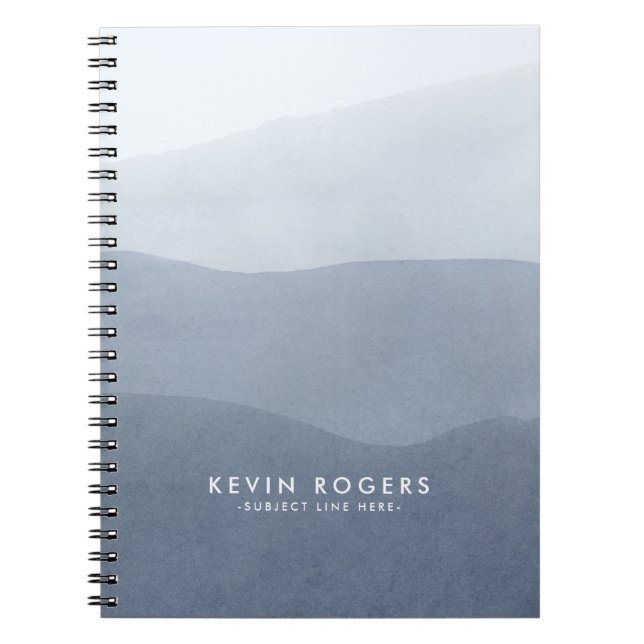 Modern Soft Gray Gradient Paper Texture Notebook (Front)
