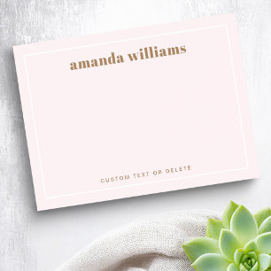 Modern soft light pink custom name and text post-it notes