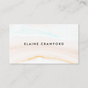 Modern soft pastel baby blue marble agate pattern business card