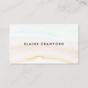Modern soft pastel blush pink marble agate pattern business card
