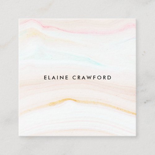 Modern soft pastel blush pink marble agate pattern square business card
