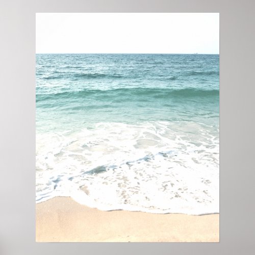 Modern Soft Pastel Colors Tropical Ocean Beach Poster