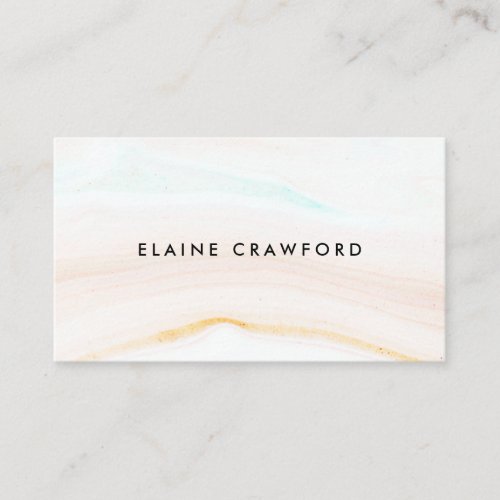 Modern soft pastel cream marble agate pattern business card