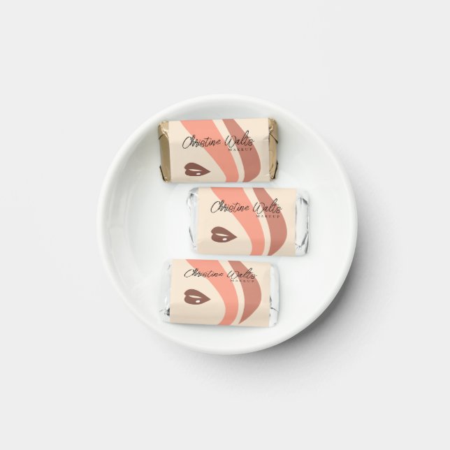 Modern Soft Peach and Earthy Makeup Artist Simple Hershey's Miniatures (Plate)