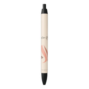 Modern Soft Peach and Earthy Makeup Artist Simple Pen