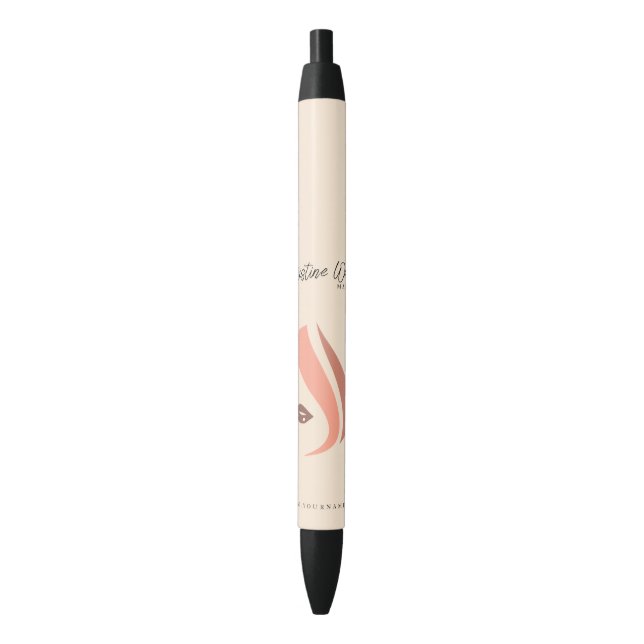 Modern Soft Peach and Earthy Makeup Artist Simple Pen (Front Vertical)