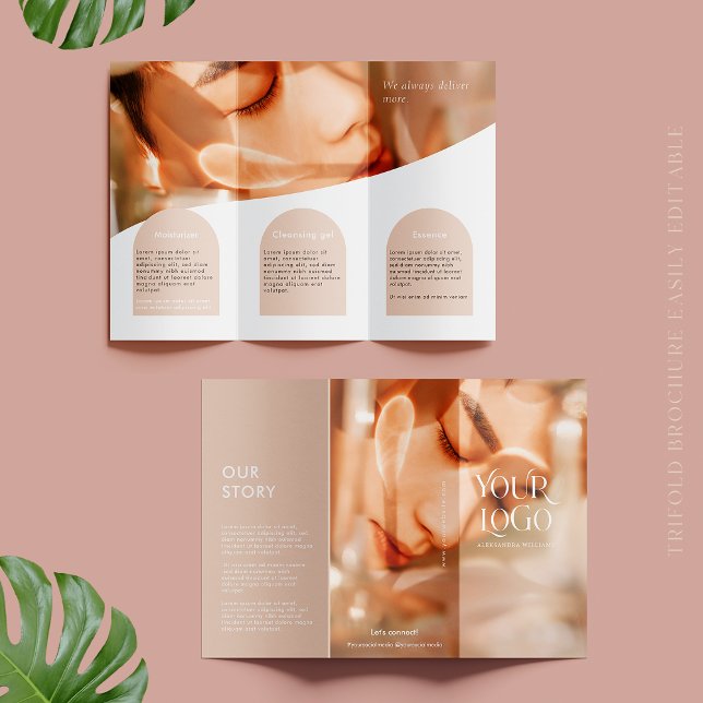 Modern Soft Pink Business Trifold Brochure  (Creator Uploaded)