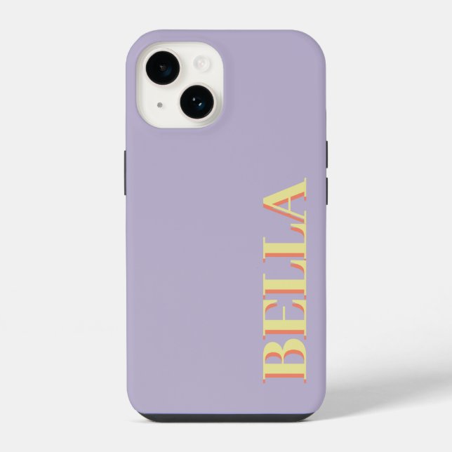 Modern soft Purple initial minimal contemporary Iphone Case (Back)