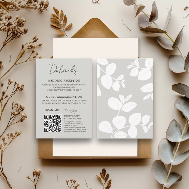 Modern Soft Sage Botanical Wedding Enclosure Card (Creator Uploaded)