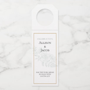 Modern Soft Sage Green Floral Simple Bottle Hanger Tag