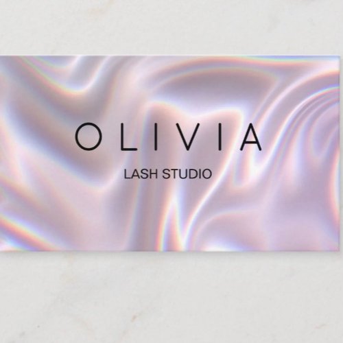 Modern Soft Silky Lash Business Card with QR Code
