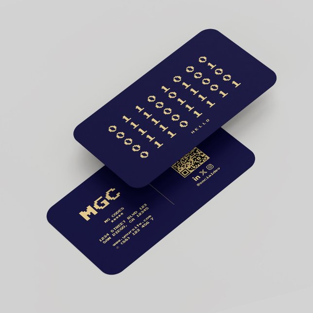 Modern Software Developer Binary Midnight Blue Business Card (Modern Software Developer Binary Midnight Blue Business Card
)