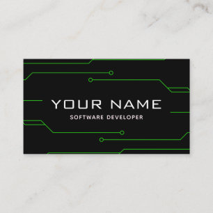 Modern Software Developer Technology Minimalist Business Card