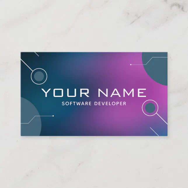 Modern Software Developer Technology Web Designer Business Card | Zazzle