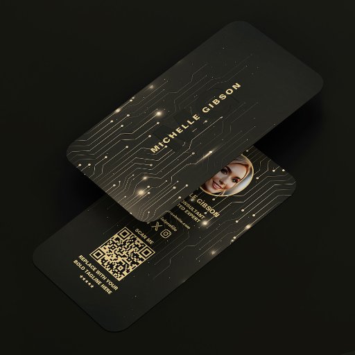 Customizable Modern Software Engineer Black Gold Monogram Business Card