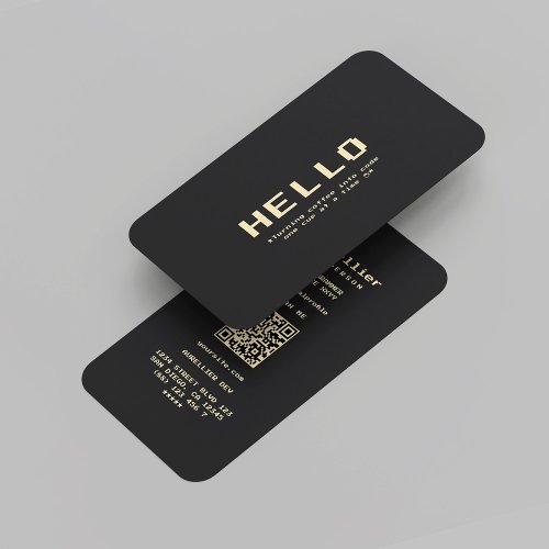Modern Software Engineer Developer Black Gold Business Card