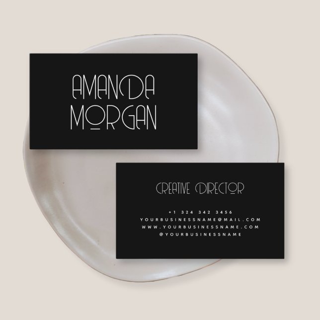 Modern solid black minimalist professional  business card (Creator Uploaded)