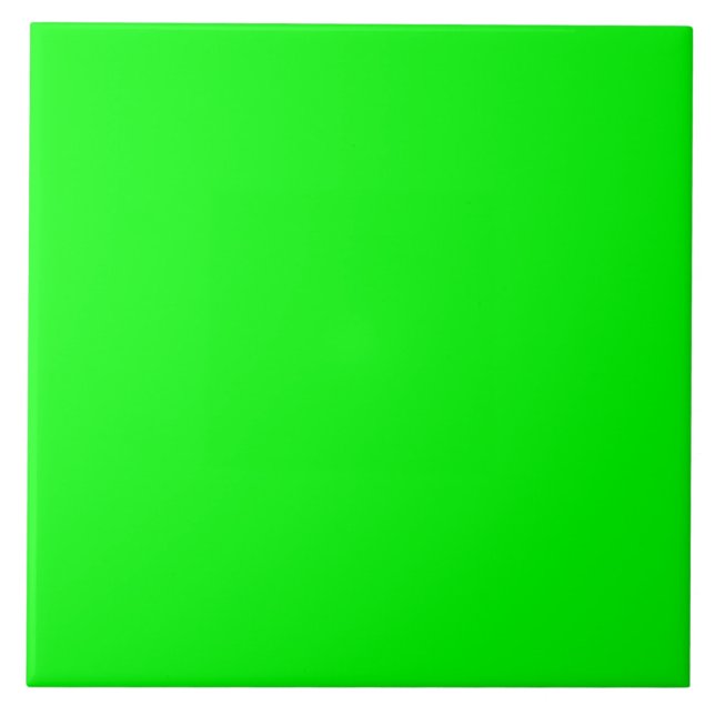 Modern Solid Bright Apple Green Ceramic Tile (Front)