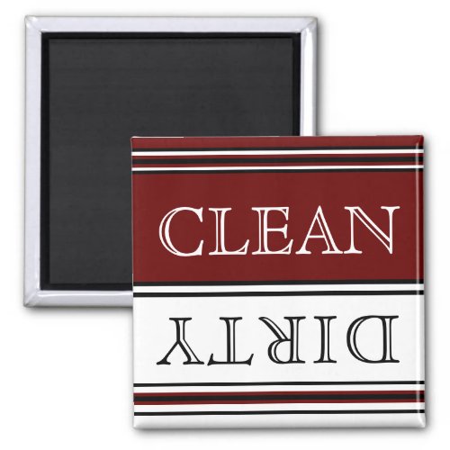 Modern solid Burgundy red template White Script Magnet