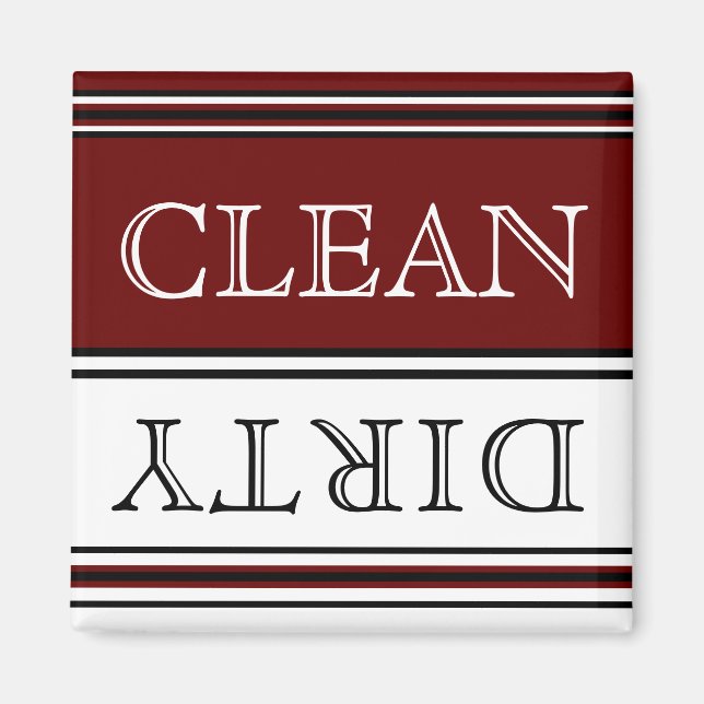 Modern solid Burgundy red template, White Script Magnet (Front)